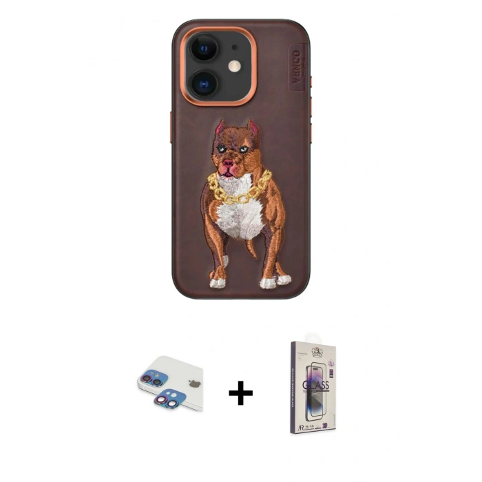 MARSİLYAN™- iPhone 11 Kılıf Nova Form Koleksiyonu - Siyah Bilvis 3D Cam Ekran Koruyucu + Pers Alüminyum Kamera Lens - GI
