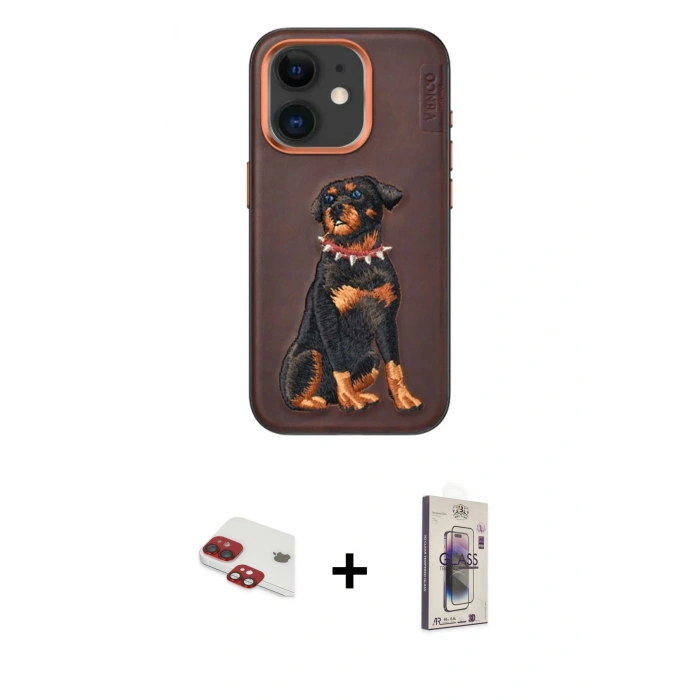 MARSİLYAN™- iPhone 11 Kılıf Nova Form Koleksiyonu - Siyah Bilvis 3D Cam Ekran Koruyucu + Pers Alüminyum Kamera Lens - KI