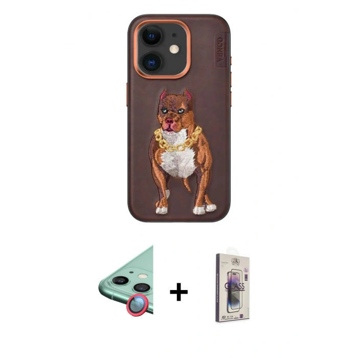 MARSİLYAN™- iPhone 11 Kılıf Nova Form Koleksiyonu - Siyah Bilvis 3D Cam Ekran Koruyucu + Raze Metal Kamera Lens - KI