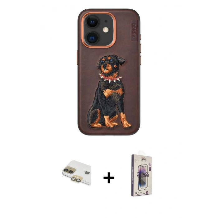 MARSİLYAN™- iPhone 11 Kılıf Nova Form Koleksiyonu - Siyah Bilvis 3D Cam Ekran Koruyucu + Pers Alüminyum Kamera Lens - GD