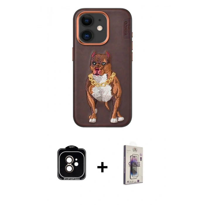 MARSİLYAN™- iPhone 11 Kılıf Nova Form Koleksiyonu - Siyah Bilvis 3D Cam Ekran Koruyucu + PVD Metal Kamera Lens - TU