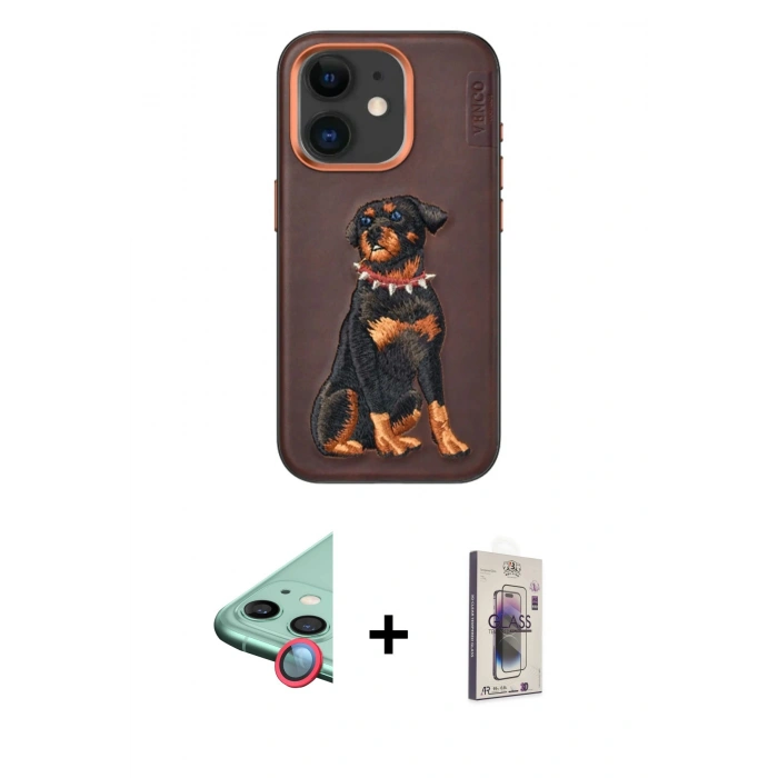 MARSİLYAN™- iPhone 11 Kılıf Nova Form Koleksiyonu - Siyah Bilvis 3D Cam Ekran Koruyucu + Raze Metal Kamera Lens - KI