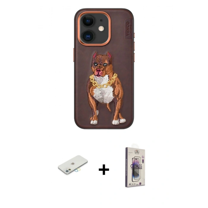 MARSİLYAN™- iPhone 11 Kılıf Nova Form Koleksiyonu - Siyah Bilvis 3D Cam Ekran Koruyucu + Renkli Kamera Lens Koruma Cam - SI
