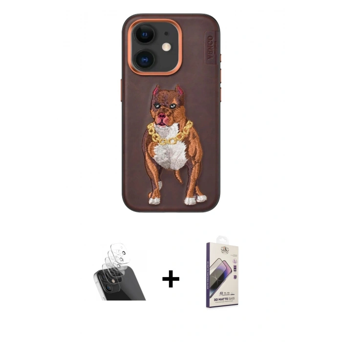 MARSİLYAN™- iPhone 11 Kılıf Nova Form Koleksiyonu - Siyah Bilvis 3D Mat Cam Ekran Koruyucu + Kamera Lens Koruma Cam - SF