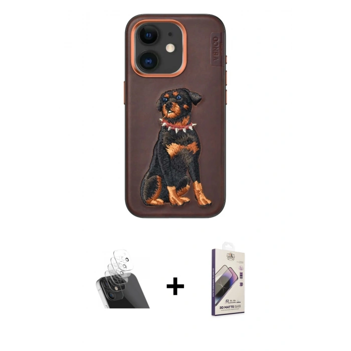 MARSİLYAN™- iPhone 11 Kılıf Nova Form Koleksiyonu - Siyah Bilvis 3D Mat Cam Ekran Koruyucu + Kamera Lens Koruma Cam - SF
