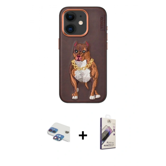MARSİLYAN™- iPhone 11 Kılıf Nova Form Koleksiyonu - Siyah Bilvis 3D Mat Cam Ekran Koruyucu + Pers Alüminyum Kamera Lens - GI