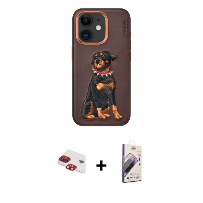 MARSİLYAN™- iPhone 11 Kılıf Nova Form Koleksiyonu - Siyah Bilvis 3D Mat Cam Ekran Koruyucu + Pers Alüminyum Kamera Lens - KI