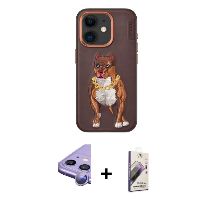 MARSİLYAN™- iPhone 11 Kılıf Nova Form Koleksiyonu - Siyah Bilvis 3D Mat Cam Ekran Koruyucu + Raze Metal Kamera Lens - MR