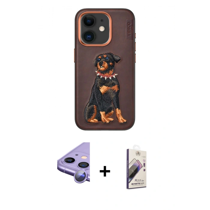 MARSİLYAN™- iPhone 11 Kılıf Nova Form Koleksiyonu - Siyah Bilvis 3D Mat Cam Ekran Koruyucu + Raze Metal Kamera Lens - MR