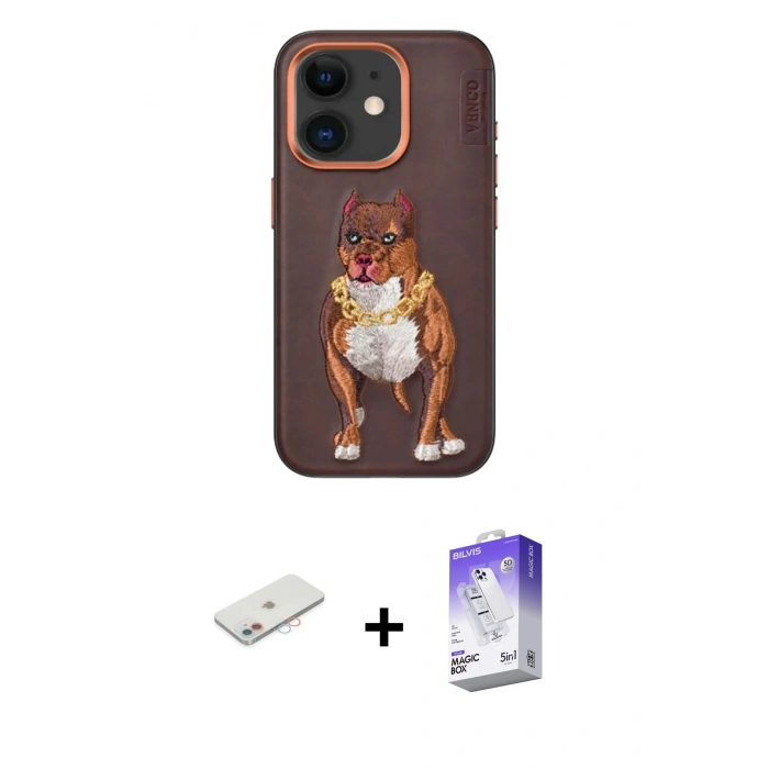 MARSİLYAN™- iPhone 11 Kılıf Nova Form Koleksiyonu - Siyah Bilvis 5in1 3D Magic Cam Ekran Koruyucu + Renkli Kamera Lens Koruma Cam - PE