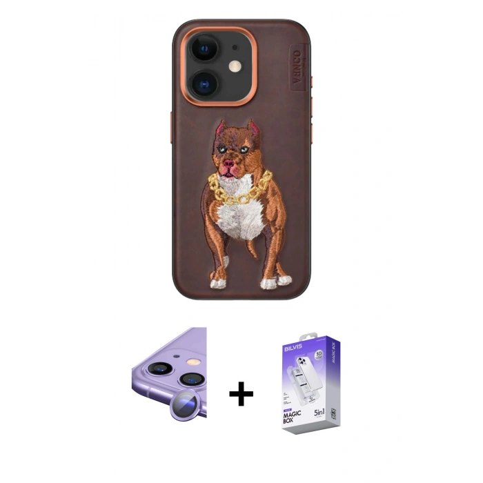 MARSİLYAN™- iPhone 11 Kılıf Nova Form Koleksiyonu - Siyah Bilvis 5in1 3D Magic Cam Ekran Koruyucu + Raze Metal Kamera Lens - MR