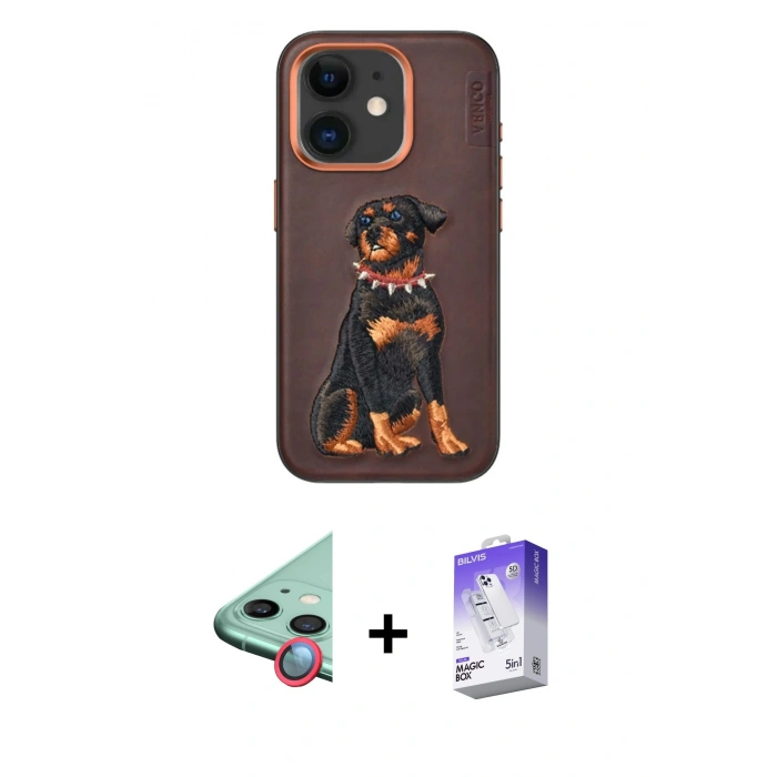MARSİLYAN™- iPhone 11 Kılıf Nova Form Koleksiyonu - Siyah Bilvis 5in1 3D Magic Cam Ekran Koruyucu + Raze Metal Kamera Lens - KI