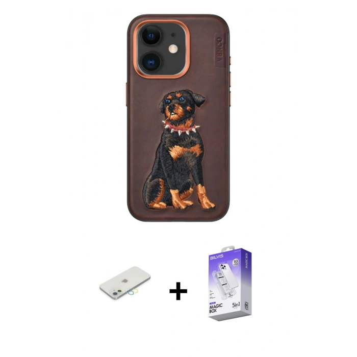 MARSİLYAN™- iPhone 11 Kılıf Nova Form Koleksiyonu - Siyah Bilvis 5in1 3D Magic Cam Ekran Koruyucu + Renkli Kamera Lens Koruma Cam - SI
