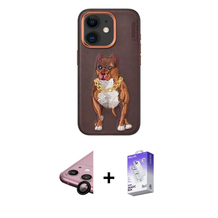 MARSİLYAN™- iPhone 11 Kılıf Nova Form Koleksiyonu - Siyah Bilvis 5in1 3D Magic Cam Ekran Koruyucu + Raze Metal Kamera Lens - SH