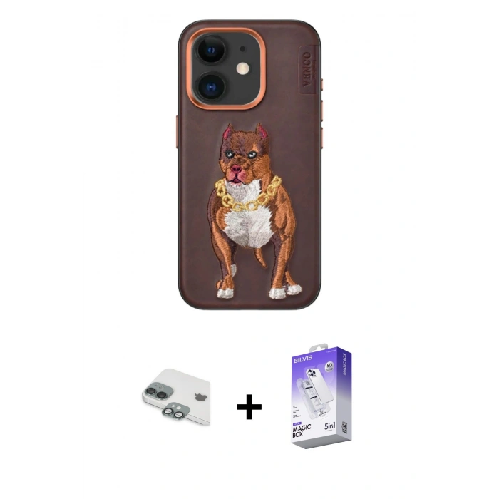 MARSİLYAN™- iPhone 11 Kılıf Nova Form Koleksiyonu - Siyah Bilvis 5in1 3D Magic Cam Ekran Koruyucu + Pers Alüminyum Kamera Lens - YL