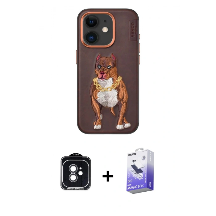 MARSİLYAN™- iPhone 11 Kılıf Nova Form Koleksiyonu - Siyah Bilvis 5in1 5D Magic Hayalet Cam Ekran Koruyucu + PVD Metal Kamera Lens - SH