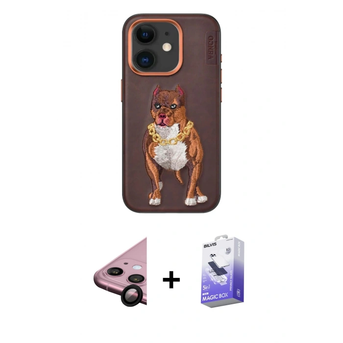 MARSİLYAN™- iPhone 11 Kılıf Nova Form Koleksiyonu - Siyah Bilvis 5in1 5D Magic Hayalet Cam Ekran Koruyucu + Siyah Raze Metal Kamera Lens