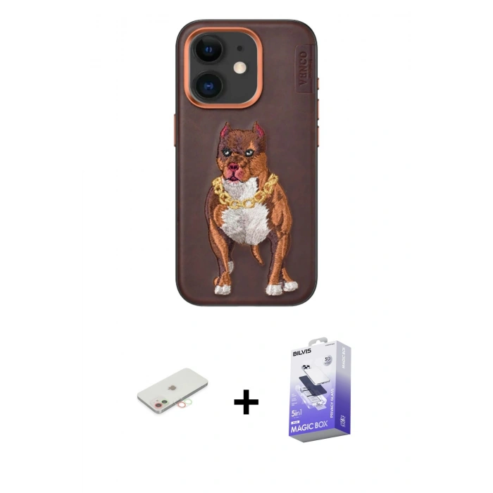 MARSİLYAN™- iPhone 11 Kılıf Nova Form Koleksiyonu - Siyah Bilvis 5in1 5D Magic Hayalet Cam Ekran Koruyucu + Renkli Kamera Lens Koruma Cam - YL