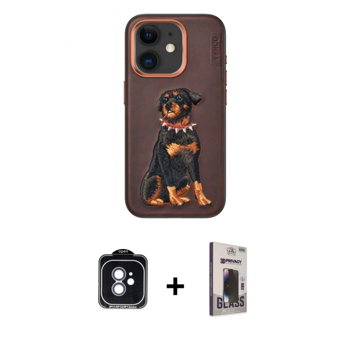 MARSİLYAN™- iPhone 11 Kılıf Nova Form Koleksiyonu - Siyah Bilvis Hayalet Cam Ekran Koruyucu + PVD Metal Kamera Lens - MI