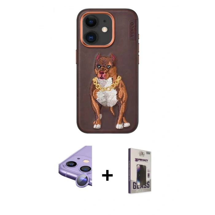 MARSİLYAN™- iPhone 11 Kılıf Nova Form Koleksiyonu - Siyah Bilvis Hayalet Cam Ekran Koruyucu + Raze Metal Kamera Lens - MR