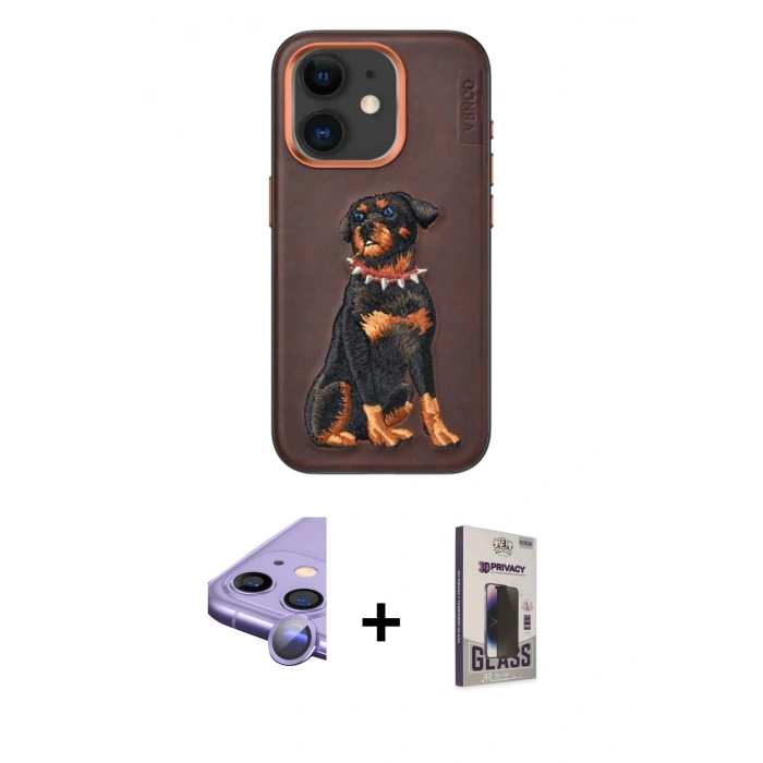 MARSİLYAN™- iPhone 11 Kılıf Nova Form Koleksiyonu - Siyah Bilvis Hayalet Cam Ekran Koruyucu + Raze Metal Kamera Lens - MR