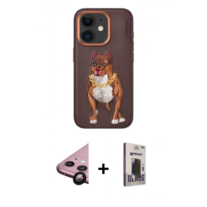 MARSİLYAN™- iPhone 11 Kılıf Nova Form Koleksiyonu - Siyah Bilvis Hayalet Cam Ekran Koruyucu + Raze Metal Kamera Lens - SH