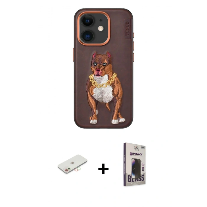 MARSİLYAN™- iPhone 11 Kılıf Nova Form Koleksiyonu - Siyah Bilvis Hayalet Cam Ekran Koruyucu + Renkli Kamera Lens Koruma Cam - YL