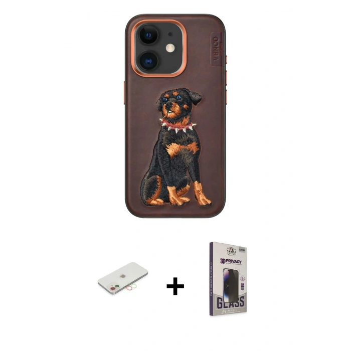 MARSİLYAN™- iPhone 11 Kılıf Nova Form Koleksiyonu - Siyah Bilvis Hayalet Cam Ekran Koruyucu + Renkli Kamera Lens Koruma Cam - YL