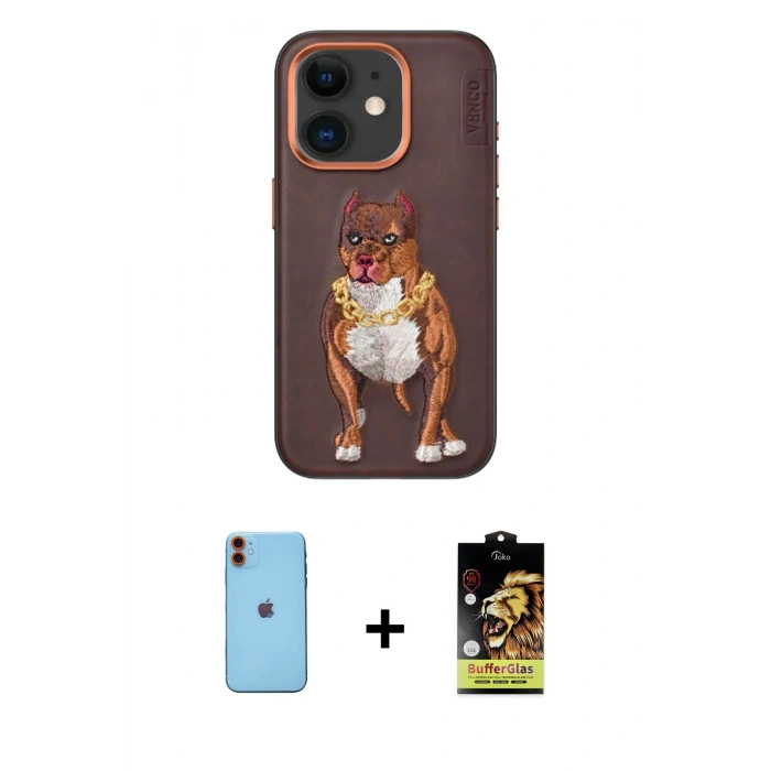 MARSİLYAN™- iPhone 11 Kılıf Nova Form Koleksiyonu - Siyah Buffer Cam Ekran Koruyucu + Neon Fosforlu Kamera Lens - TU