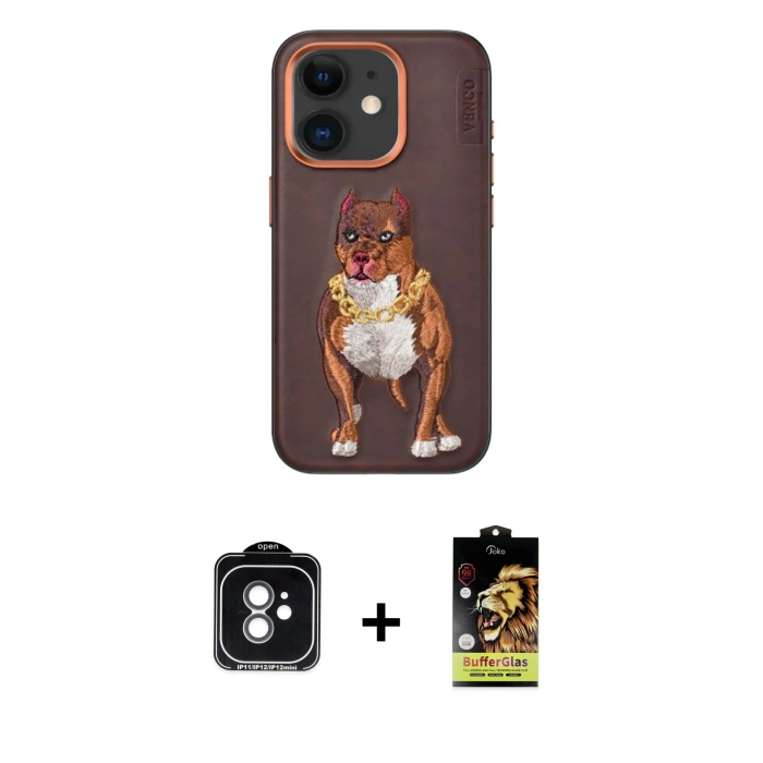 MARSİLYAN™- iPhone 11 Kılıf Nova Form Koleksiyonu - Siyah Buffer Cam Ekran Koruyucu + PVD Metal Kamera Lens - YL