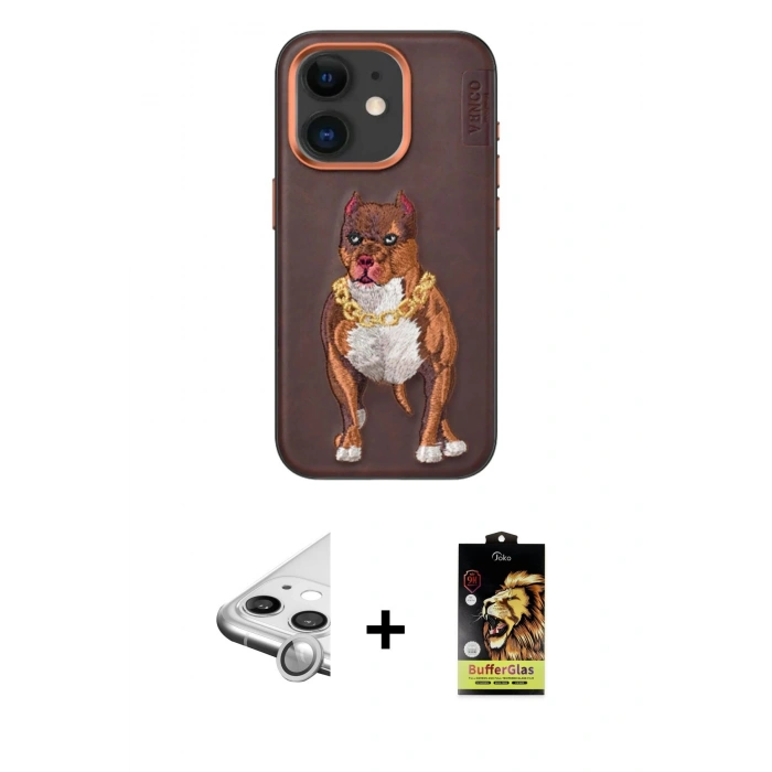 MARSİLYAN™- iPhone 11 Kılıf Nova Form Koleksiyonu - Siyah Buffer Cam Ekran Koruyucu + Raze Metal Kamera Lens - GS