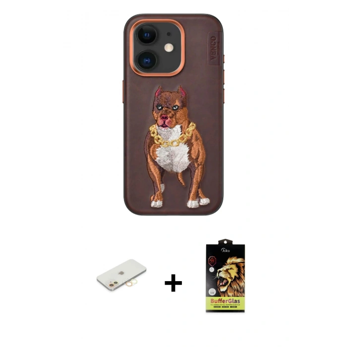 MARSİLYAN™- iPhone 11 Kılıf Nova Form Koleksiyonu - Siyah Buffer Cam Ekran Koruyucu + Renkli Kamera Lens Koruma Cam - SI