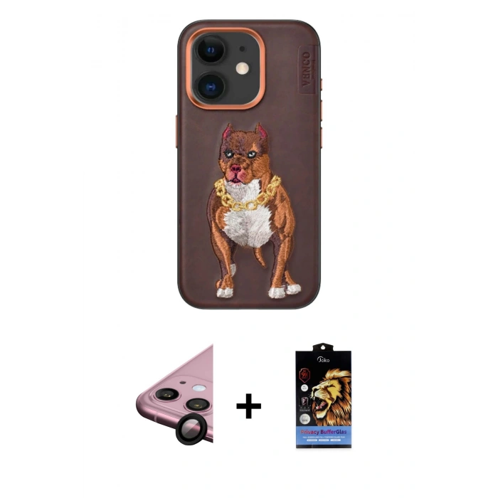 MARSİLYAN™- iPhone 11 Kılıf Nova Form Koleksiyonu - Siyah Buffer Hayalet Cam Ekran Koruyucu + Raze Metal Kamera Lens - SH
