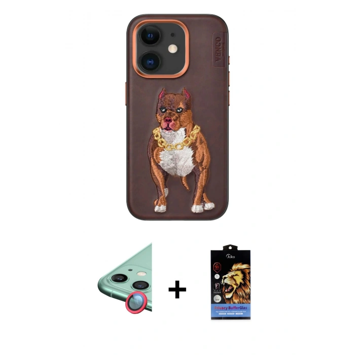 MARSİLYAN™- iPhone 11 Kılıf Nova Form Koleksiyonu - Siyah Buffer Hayalet Cam Ekran Koruyucu + Raze Metal Kamera Lens - KI