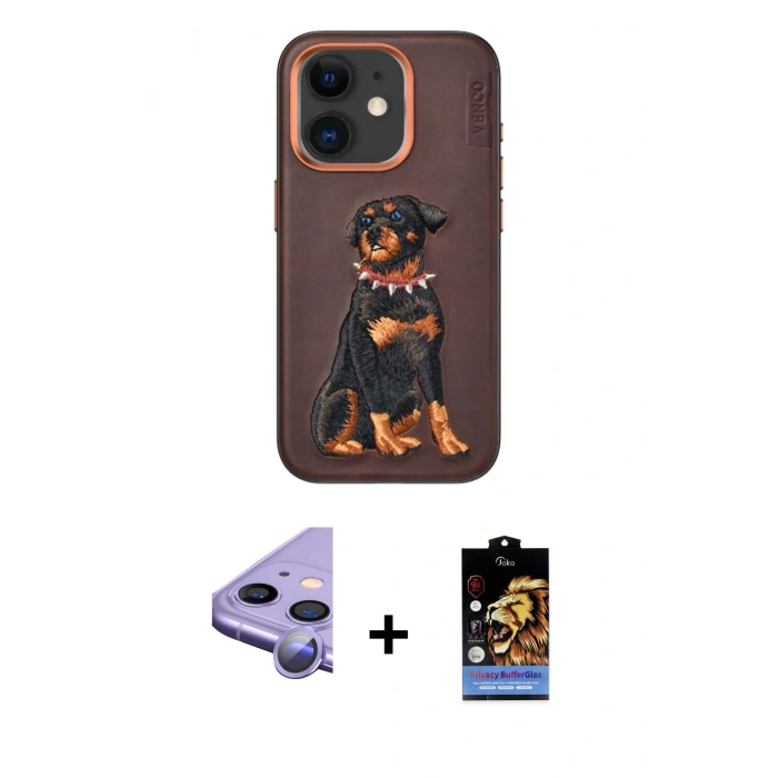 MARSİLYAN™- iPhone 11 Kılıf Nova Form Koleksiyonu - Siyah Buffer Hayalet Cam Ekran Koruyucu + Raze Metal Kamera Lens - MR
