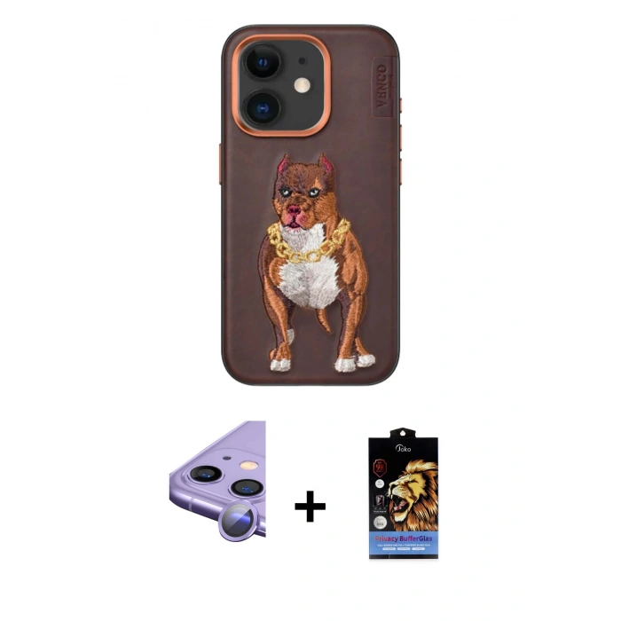 MARSİLYAN™- iPhone 11 Kılıf Nova Form Koleksiyonu - Siyah Buffer Hayalet Cam Ekran Koruyucu + Raze Metal Kamera Lens - MR
