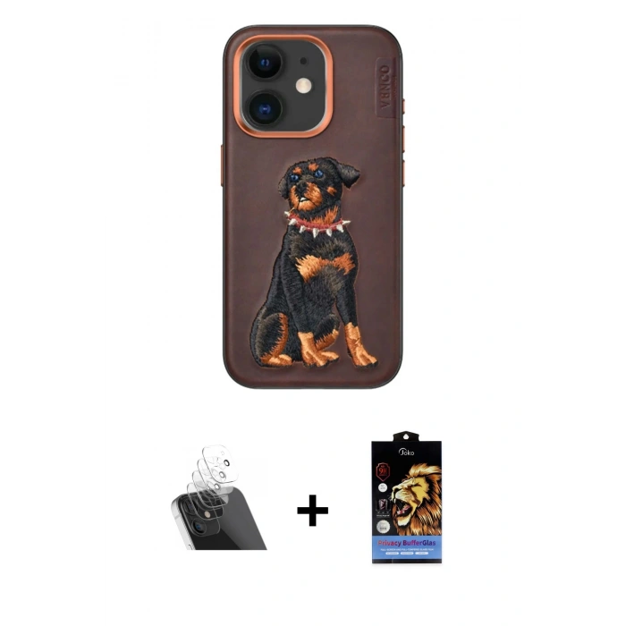 MARSİLYAN™- iPhone 11 Kılıf Nova Form Koleksiyonu - Siyah Buffer Hayalet Cam Ekran Koruyucu + Kamera Lens Koruma Cam - SF