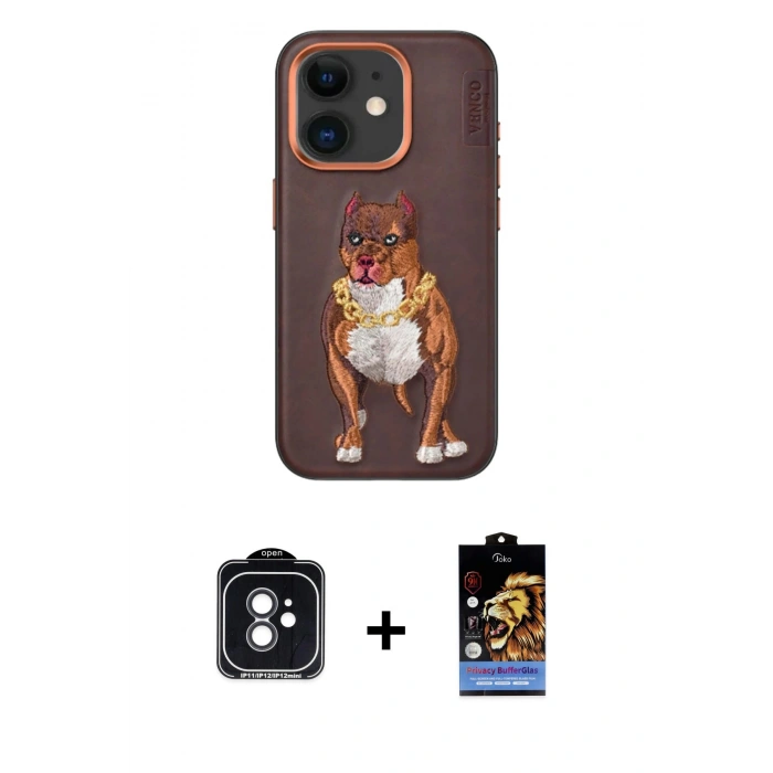 MARSİLYAN™- iPhone 11 Kılıf Nova Form Koleksiyonu - Siyah Buffer Hayalet Cam Ekran Koruyucu + Siyah PVD Metal Kamera Lens