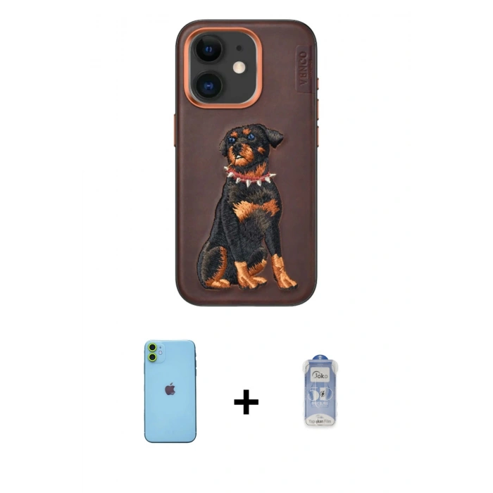 MARSİLYAN™- iPhone 11 Kılıf Nova Form Koleksiyonu - Siyah Joko Magic 5D Cam + Neon Fosforlu Kamera Lens - YL