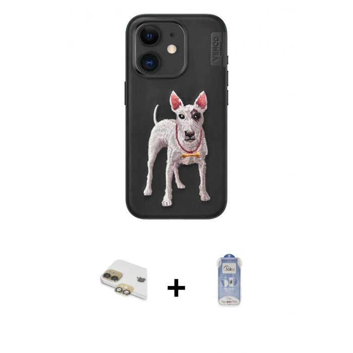 MARSİLYAN™- iPhone 11 Kılıf Nova Form Koleksiyonu - Siyah Joko Magic 5D Cam + Pers Alüminyum Kamera Lens - GD
