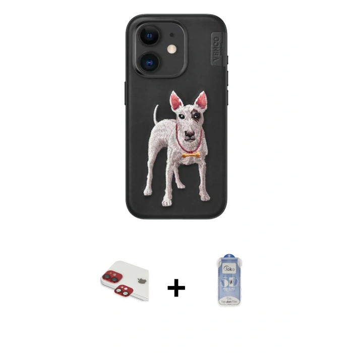 MARSİLYAN™- iPhone 11 Kılıf Nova Form Koleksiyonu - Siyah Joko Magic 5D Cam + Pers Alüminyum Kamera Lens - KI