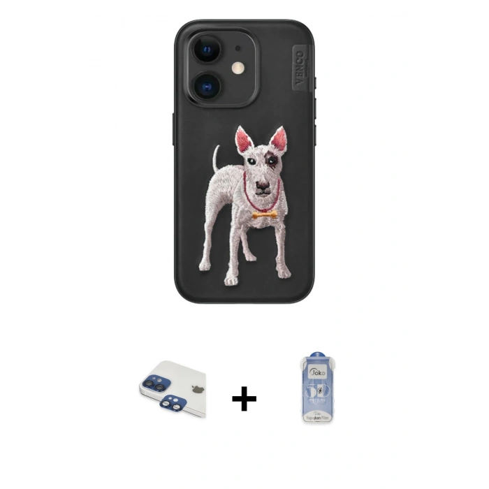 MARSİLYAN™- iPhone 11 Kılıf Nova Form Koleksiyonu - Siyah Joko Magic 5D Cam + Pers Alüminyum Kamera Lens - LT