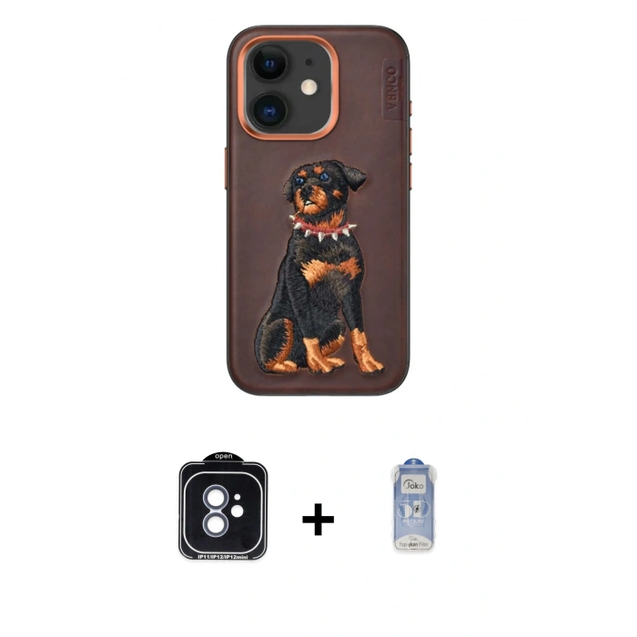 MARSİLYAN™- iPhone 11 Kılıf Nova Form Koleksiyonu - Siyah Joko Magic 5D Cam + PVD Metal Kamera Lens - MI
