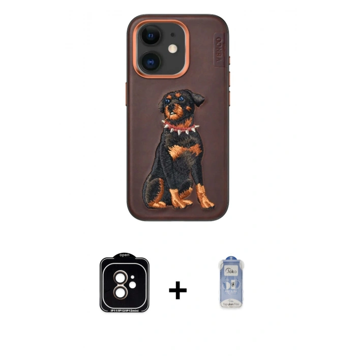 MARSİLYAN™- iPhone 11 Kılıf Nova Form Koleksiyonu - Siyah Joko Magic 5D Cam + PVD Metal Kamera Lens - TU