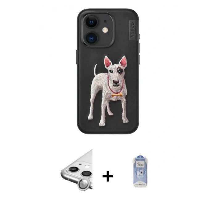MARSİLYAN™- iPhone 11 Kılıf Nova Form Koleksiyonu - Siyah Joko Magic 5D Cam + Raze Metal Kamera Lens - GS