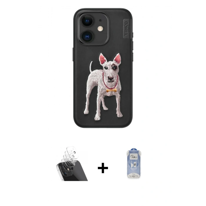 MARSİLYAN™- iPhone 11 Kılıf Nova Form Koleksiyonu - Siyah Joko Magic 5D Cam + Kamera Lens Koruma Cam - SF