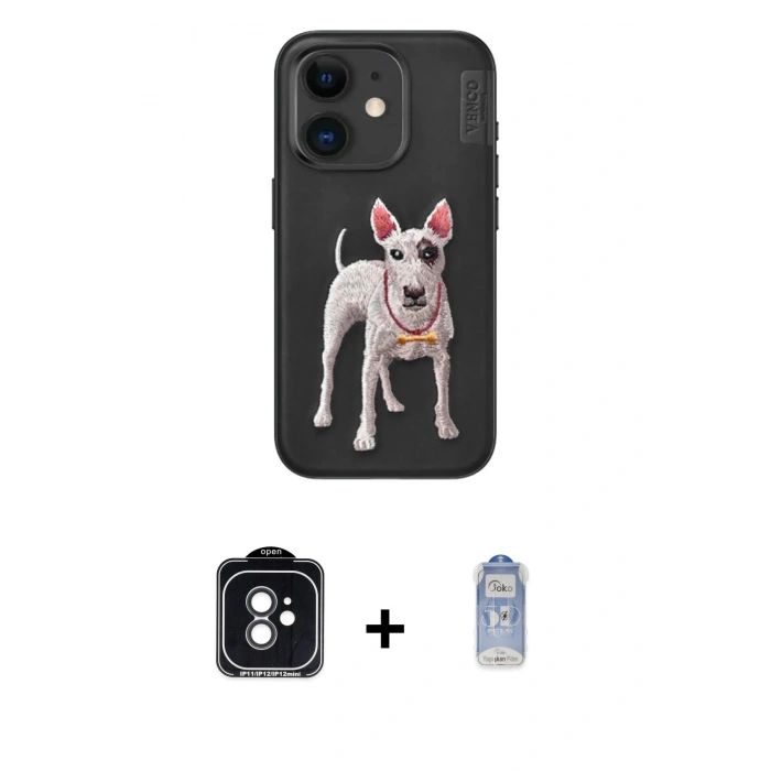 MARSİLYAN™- iPhone 11 Kılıf Nova Form Koleksiyonu - Siyah Joko Magic 5D Cam + PVD Metal Kamera Lens - SH