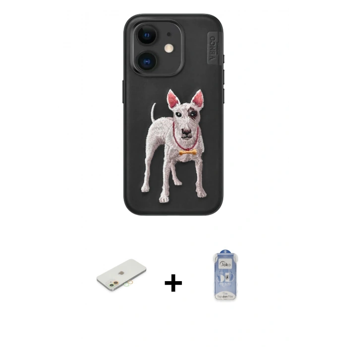 MARSİLYAN™- iPhone 11 Kılıf Nova Form Koleksiyonu - Siyah Joko Magic 5D Cam + Renkli Kamera Lens Koruma Cam - TU
