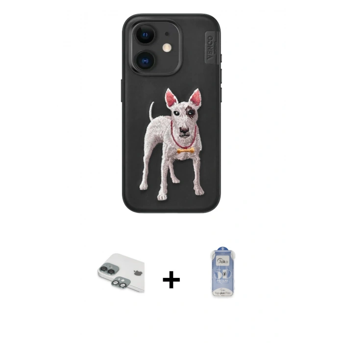 MARSİLYAN™- iPhone 11 Kılıf Nova Form Koleksiyonu - Siyah Joko Magic 5D Cam + Yeşil Pers Alüminyum Kamera Lens