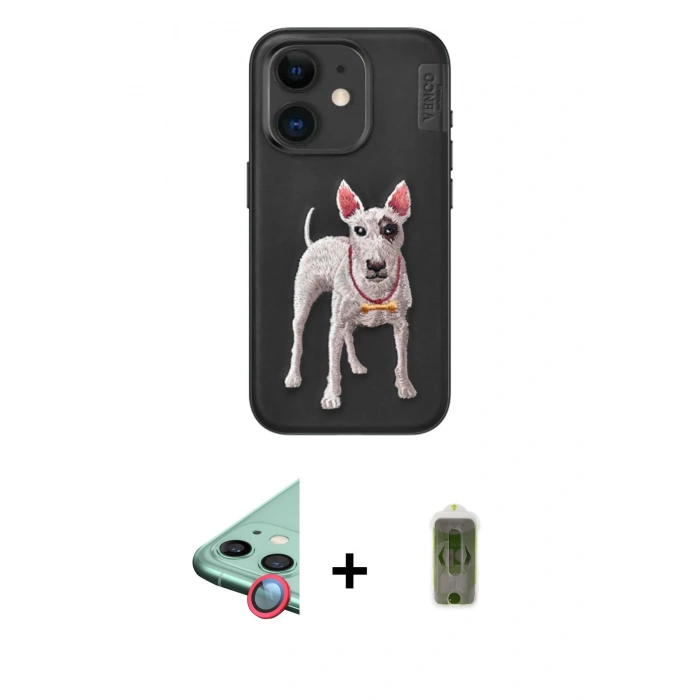 MARSİLYAN™- iPhone 11 Kılıf Nova Form Koleksiyonu - Siyah Joko Magic 5D Hayalet Cam + Raze Metal Kamera Lens - KI